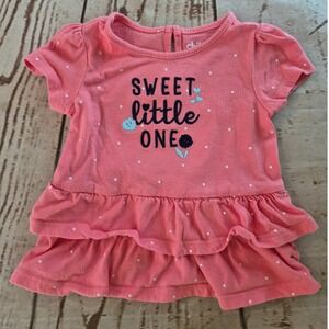 Child of Mine by Carters Baby Girl Pink Polka Dot 'Sweet Little One' Top 6-9M